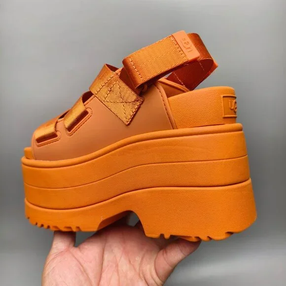 UGG Womens Orange Platform Sandals - Picture 3 of 7